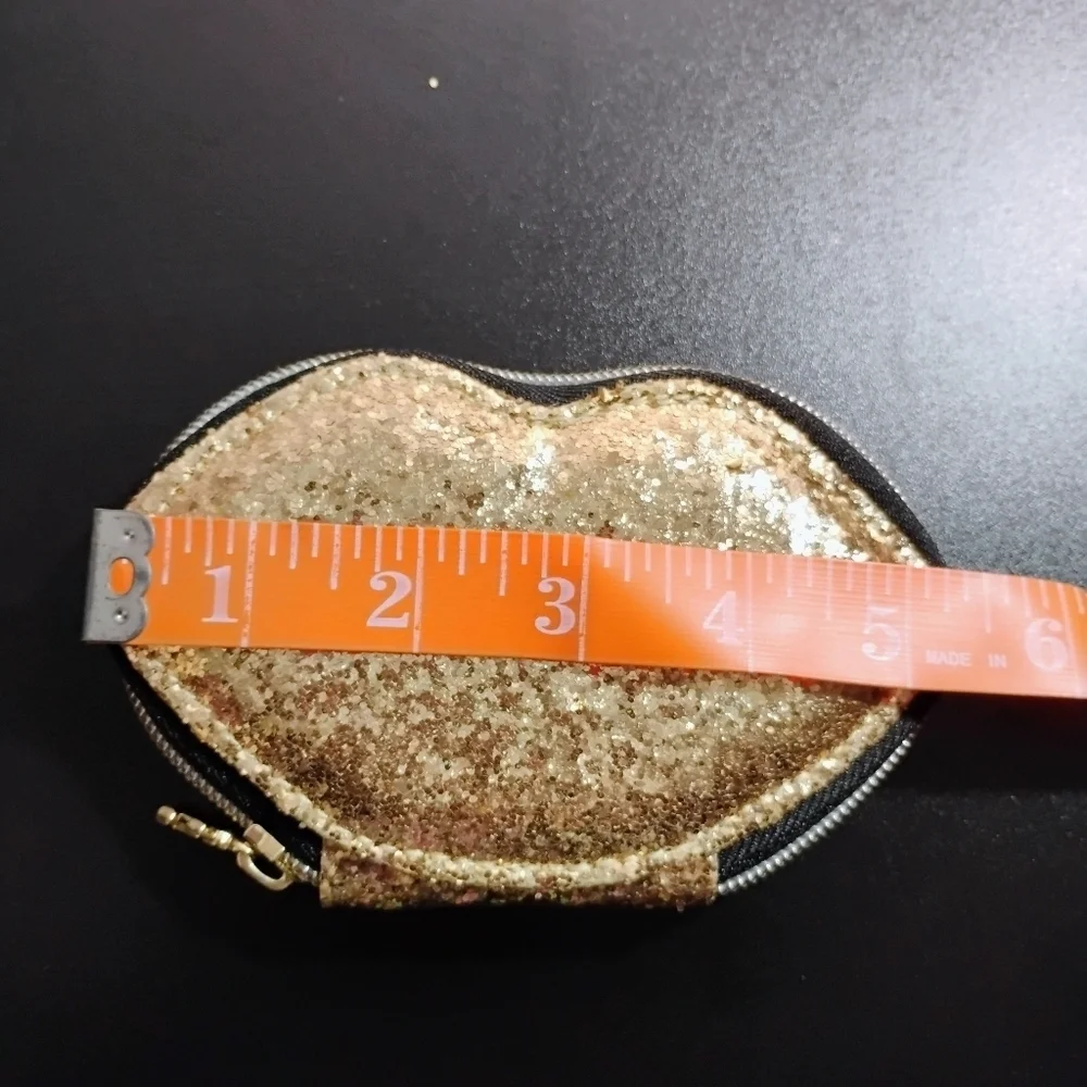 Juicy Couture Gold Sequin Lip Pouch Vintage Case